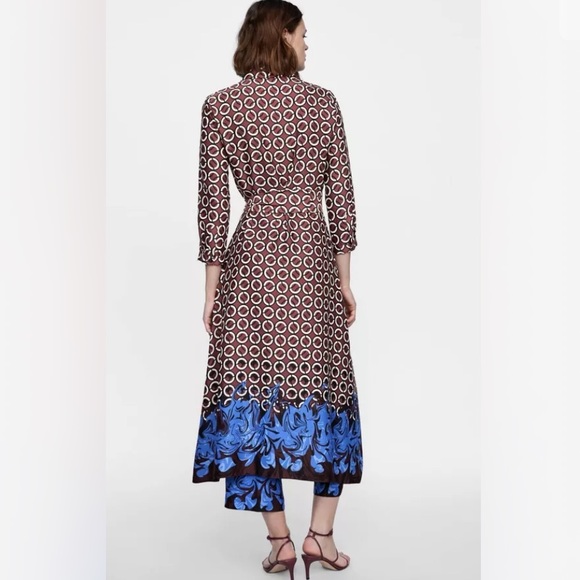 NWT ZARA 2 piece GEOMETRIC PRINTED DRESS and PANTS - Picture 5 of 12